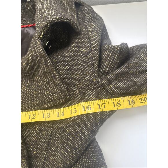 Steve Madden Tweed Peplum Trench Coat — Double-Breasted Belted Women’s Medium - Picture 10 of 12
